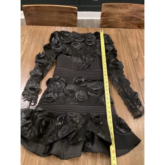 Zhivago THE VENDETTA Embellished Floral Mesh Minidress black size 2 - Picture 3 of 16